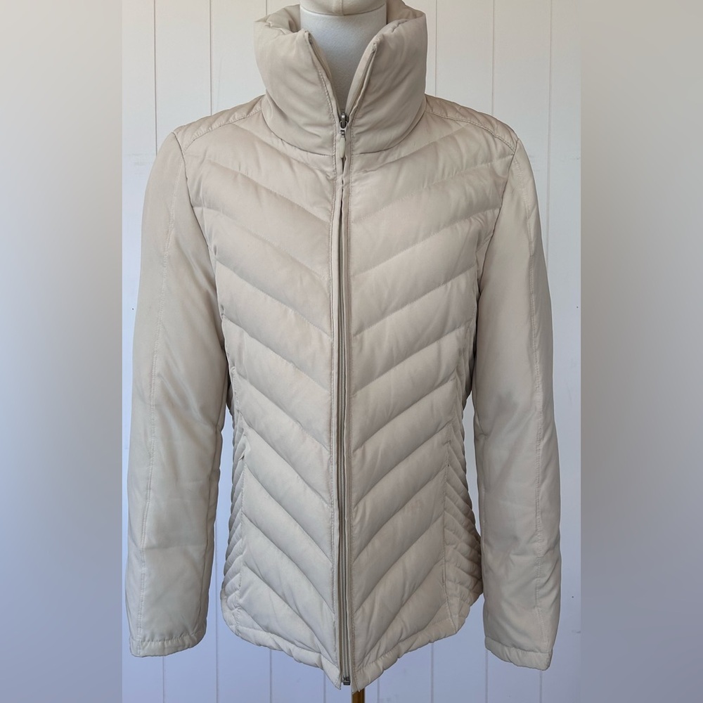 Kenneth‎ Cole Reaction Women’s Puffer Jacket Full Zip Cream Size Large
